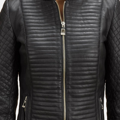 Cityscape Black Leather Biker Jacket