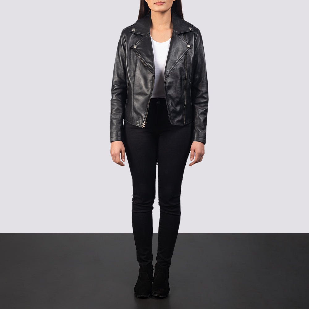 Flashback Black Leather Biker Jacket
