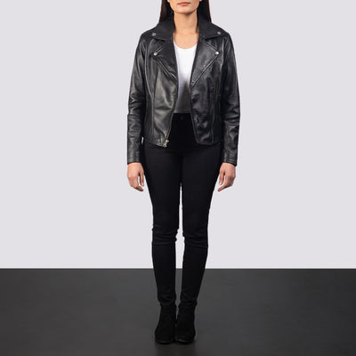 Flashback Black Leather Biker Jacket