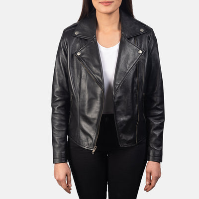 Flashback Black Leather Biker Jacket