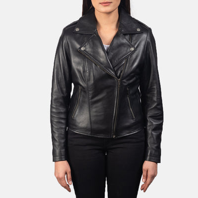 Flashback Black Leather Biker Jacket