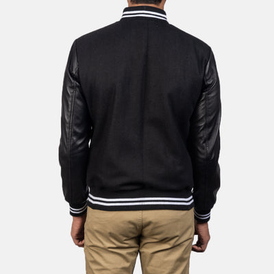 Harrison Black Hybrid Varsity Jacket