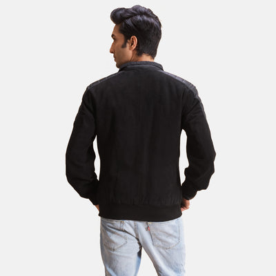 Ethan Hybrid Suede Bomber Jacket