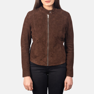 Kelsee Mocha Suede Biker Jacket
