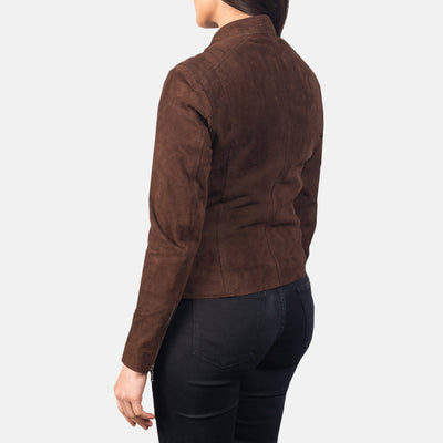 Kelsee Mocha Suede Biker Jacket