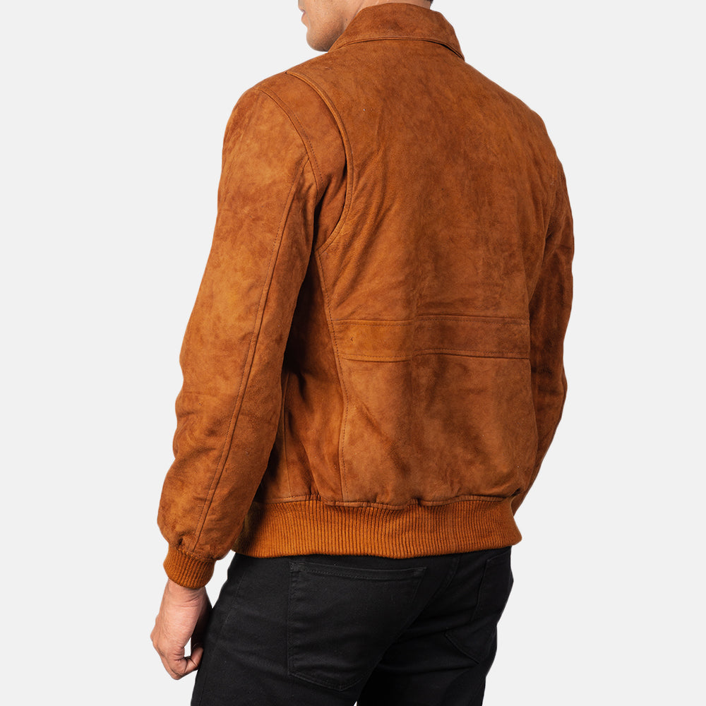 Coffmen Brown Suede Bomber Jacket