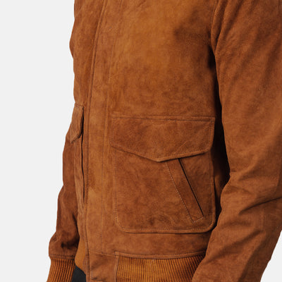 Coffmen Brown Suede Bomber Jacket
