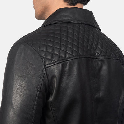 Danny Quilted Black Leather Biker Jacket