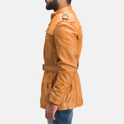 Hunter Tan Brown Fur Leather Jacket