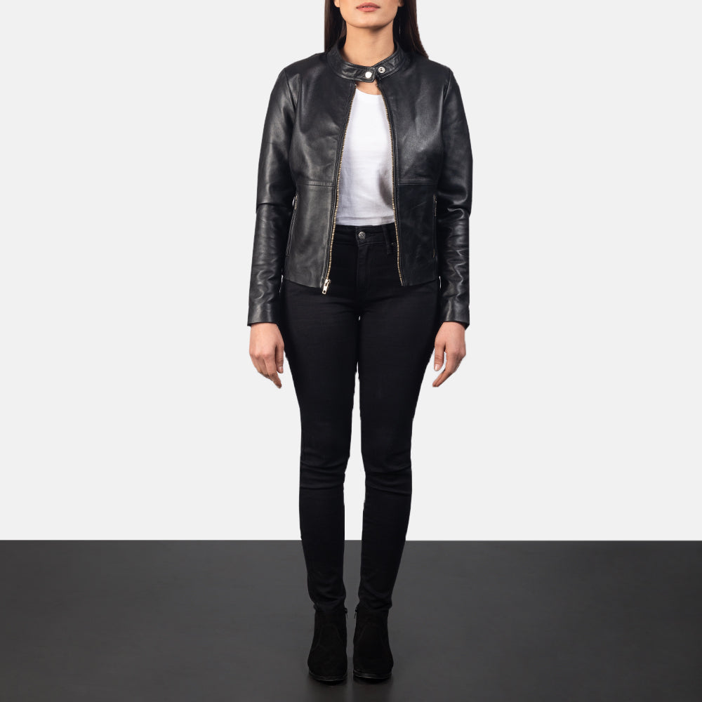Rave Black Leather Biker Jacket