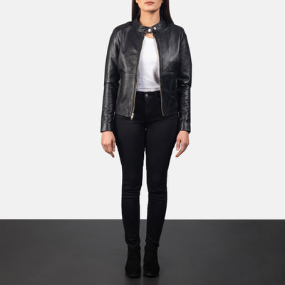 Rave Black Leather Biker Jacket