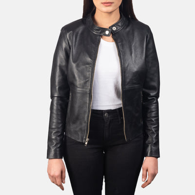 Rave Black Leather Biker Jacket