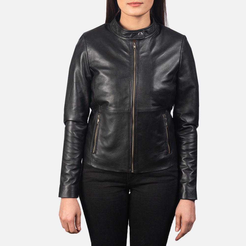 Rave Black Leather Biker Jacket