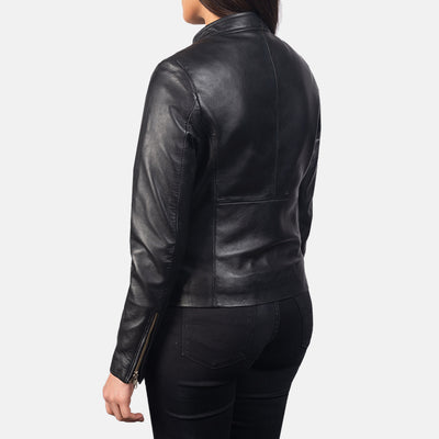 Rave Black Leather Biker Jacket