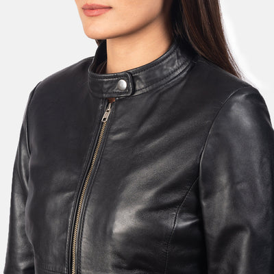 Rave Black Leather Biker Jacket