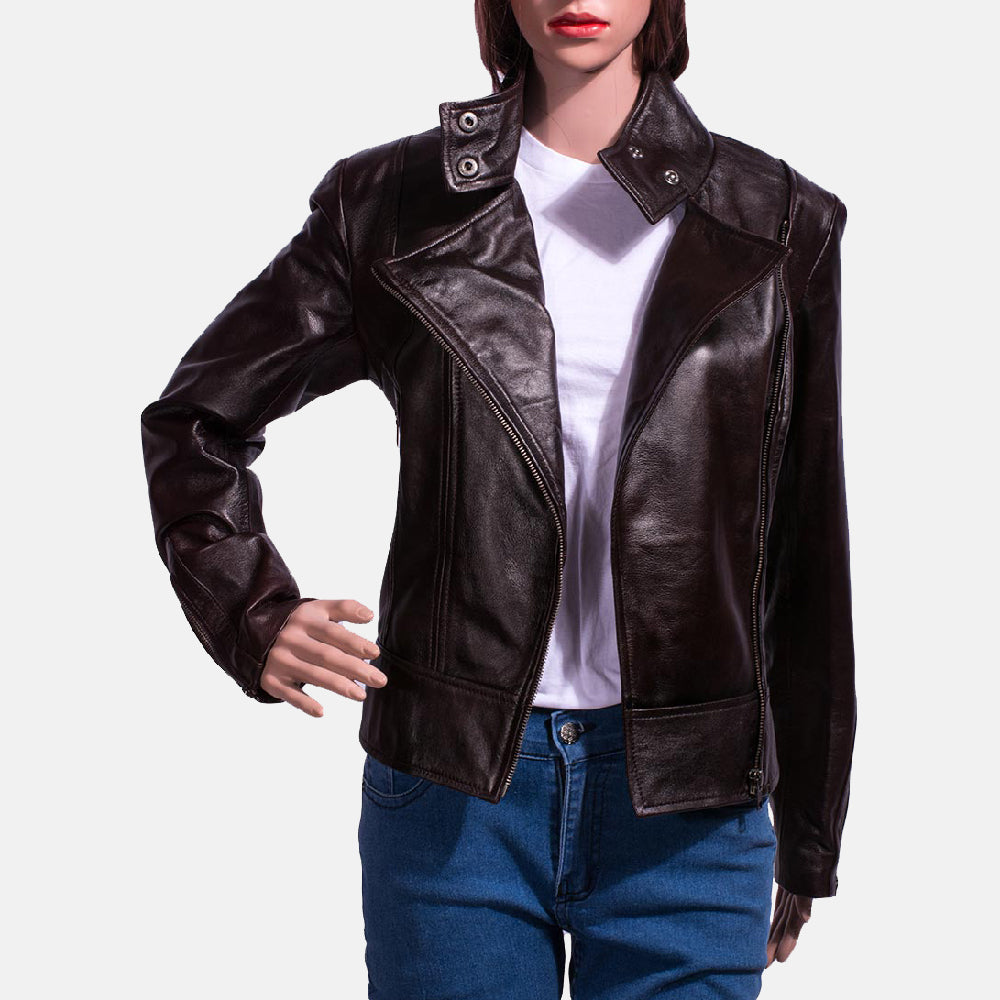 Smolder Black Leather Biker Jacket