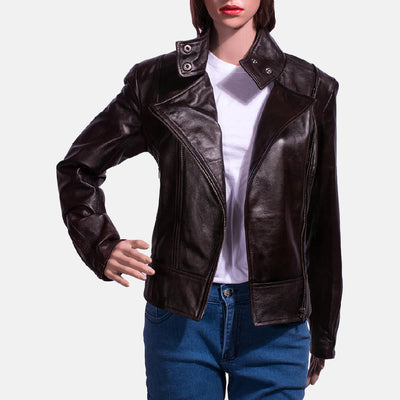 Smolder Black Leather Biker Jacket