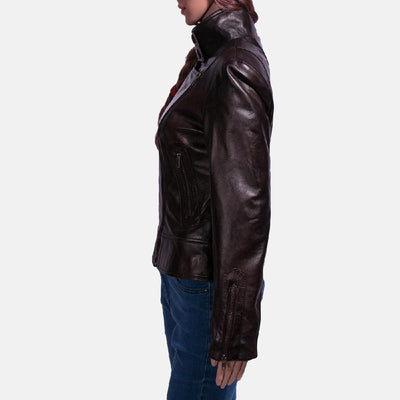Smolder Black Leather Biker Jacket
