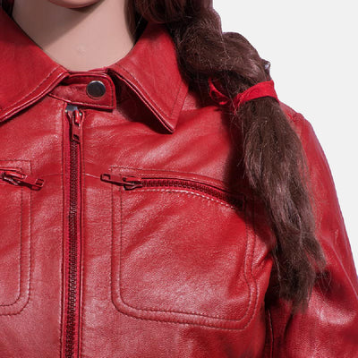 Tomachi Red Leather Jacket